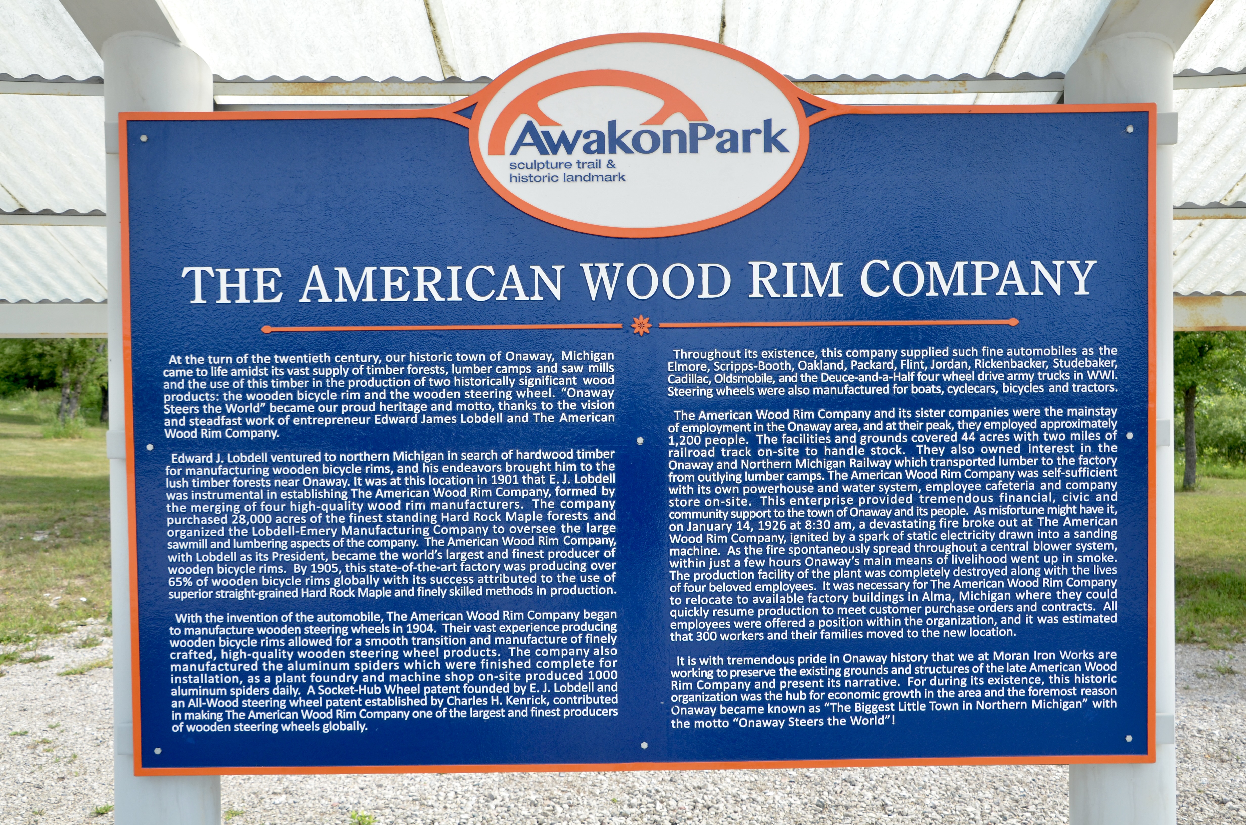 Awakon Park Sculptures American Wood Rim Company Information