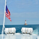 Sheplers Lighthouse Cruise 2021 White Shoal Light USA Flag