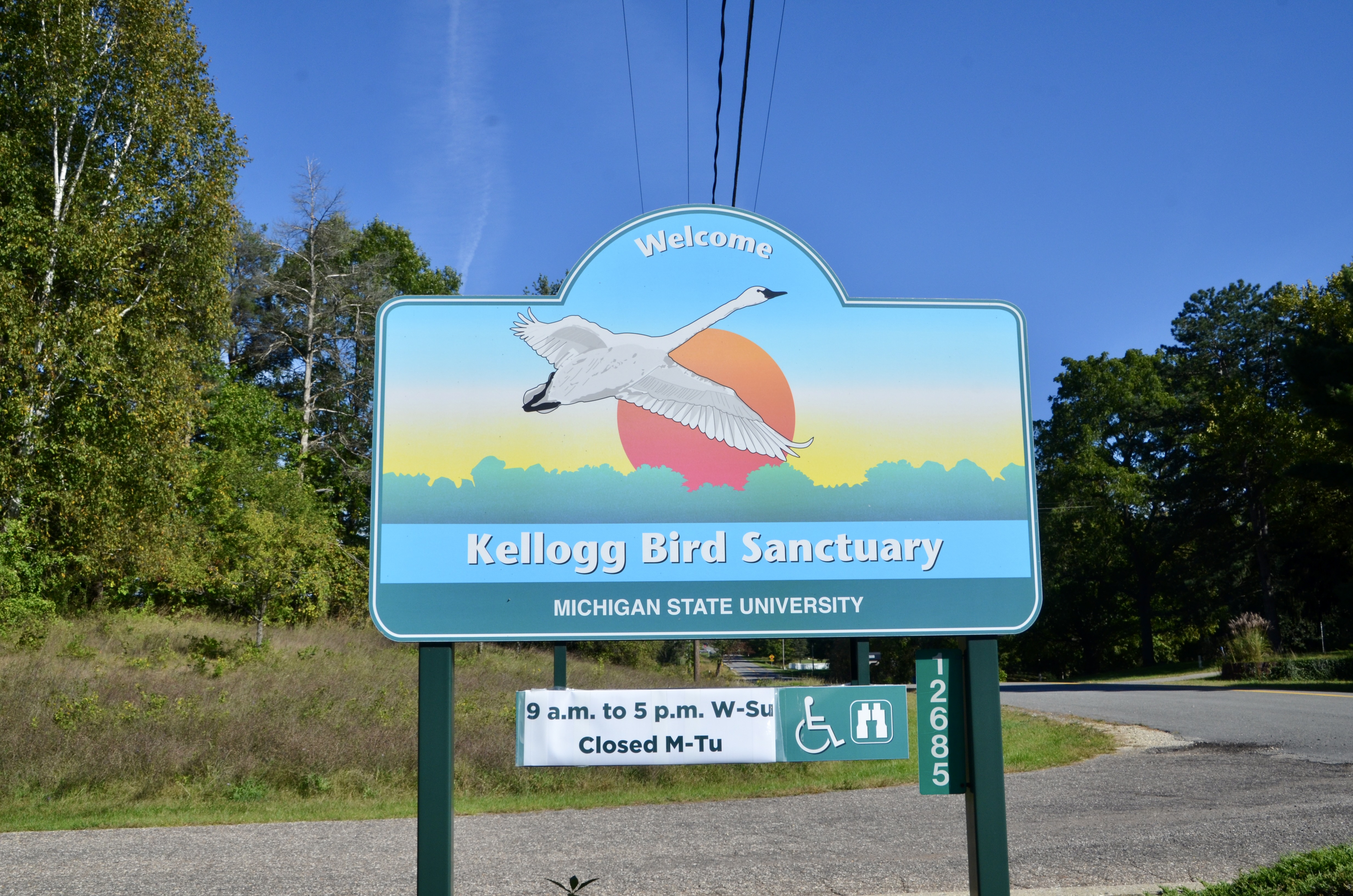 Kellogg Bird Sanctuary Augusta Michigan Welcome Sign