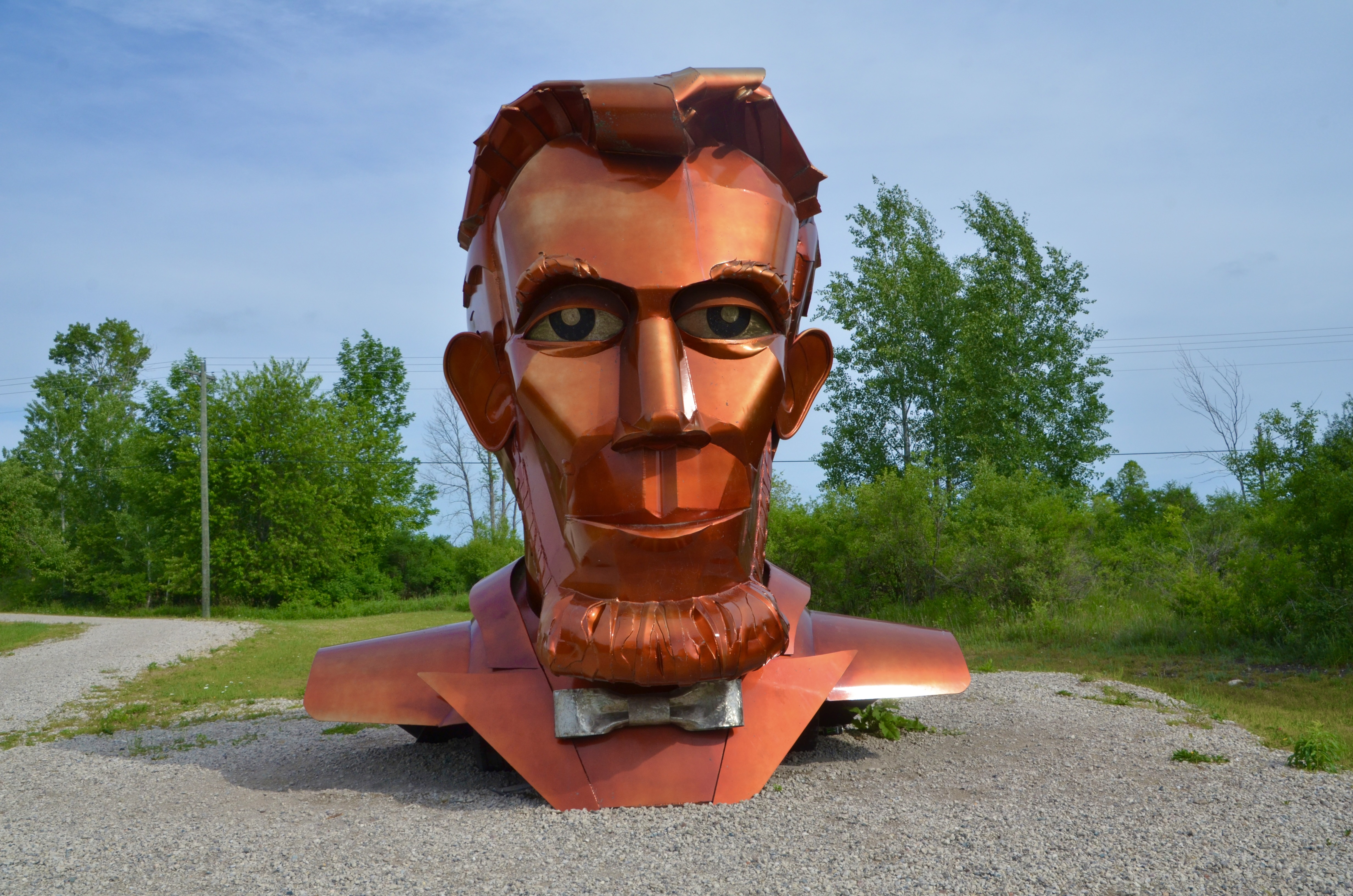 Abraham Lincoln Sculpture at Awakon Park in Onaway, June