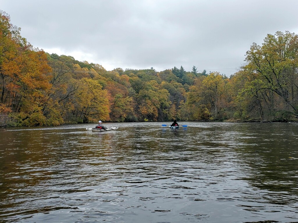 Fall kayak trip on the Flat River in Lowell, October