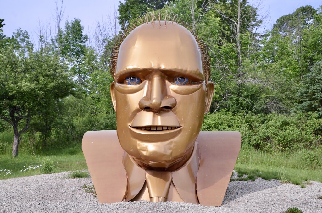Gerald R. Ford Sculpture at Awakon Park in Onaway, June