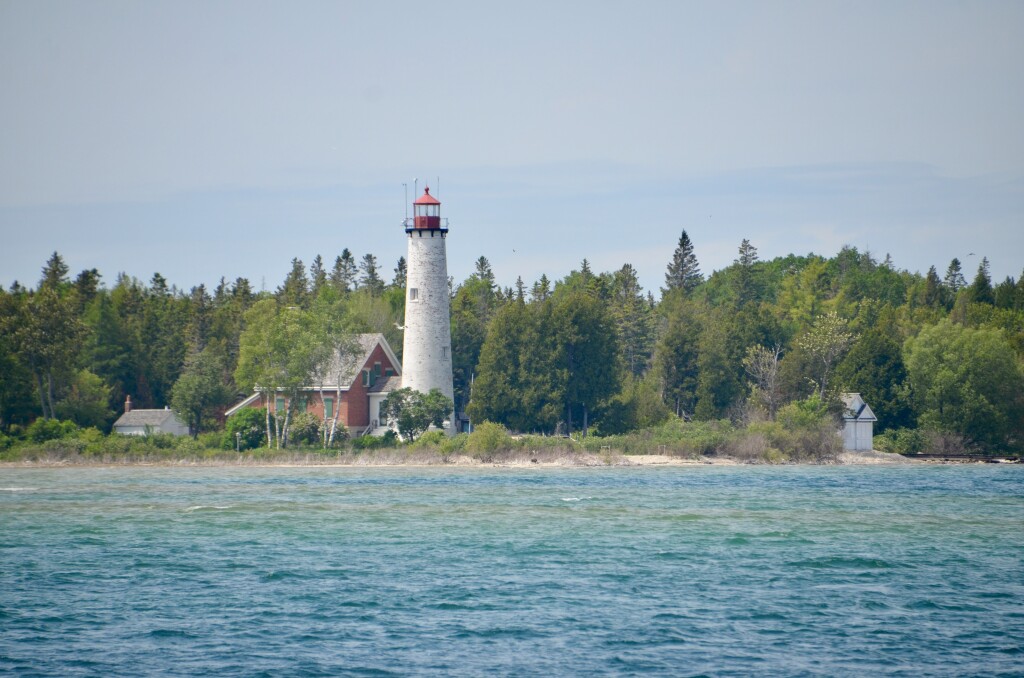 St. Helena Island Lighthouse on Lake Michigan, June