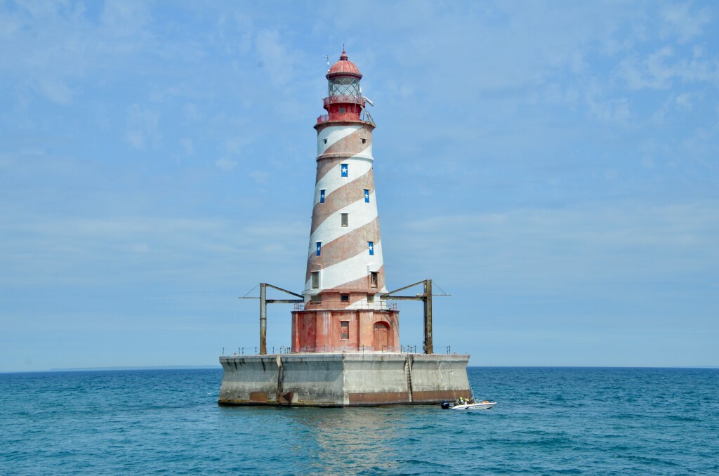 White Shoal Lighthouse in Lake Michigan, June