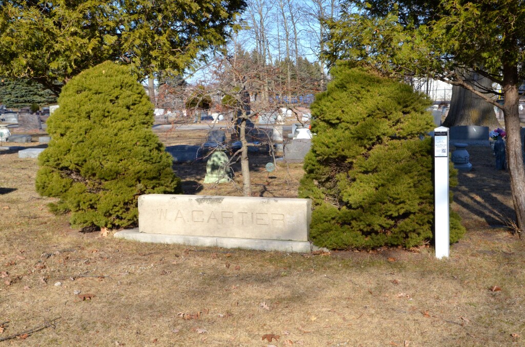 Cartier headstone at Pere Marquette Cemetery