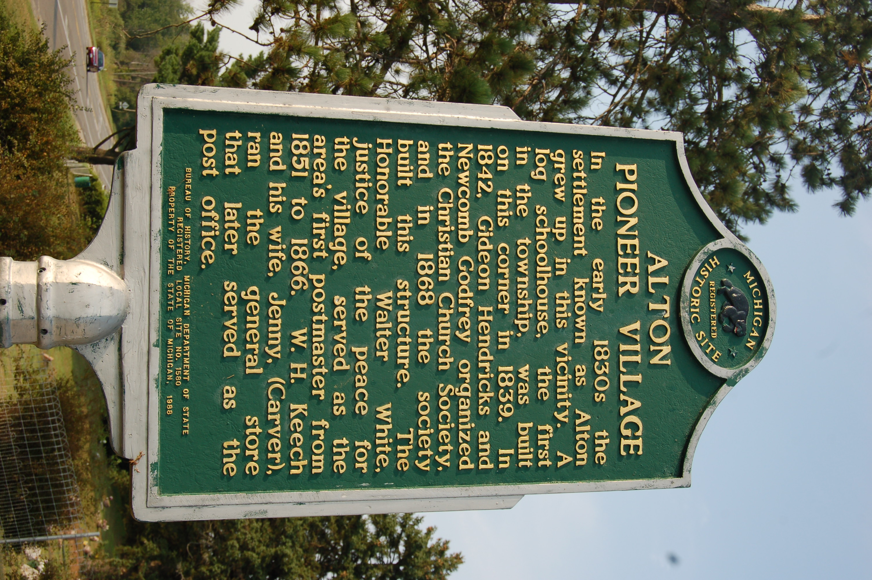 Kent County Michigan Historical Markers Alton pioneer village 2
