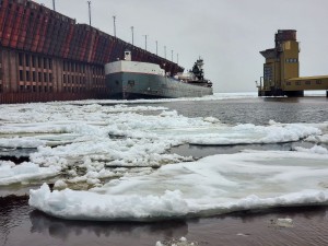 Maumee Freighter Marquette Ore Dock Winter