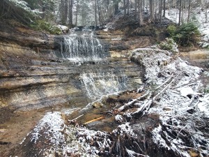 Alger Falls Horizontal Snow Covered 2022 Michigan Waterfalls