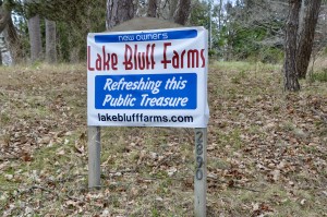 Lake Bluff Farms Sign Manistee Michigan