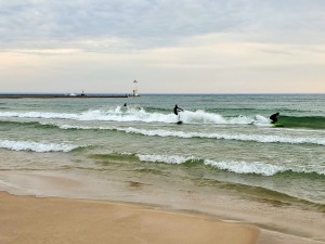 Frankfort Beach Lake Michigan Surfing