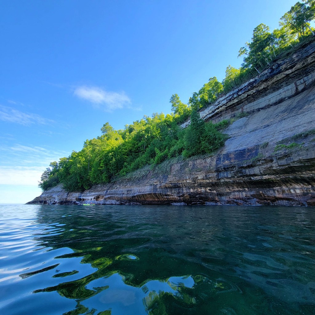 Pictured Rocks Kayak Trip 2022 Calm Lake Superior Sandstone Cliffs
