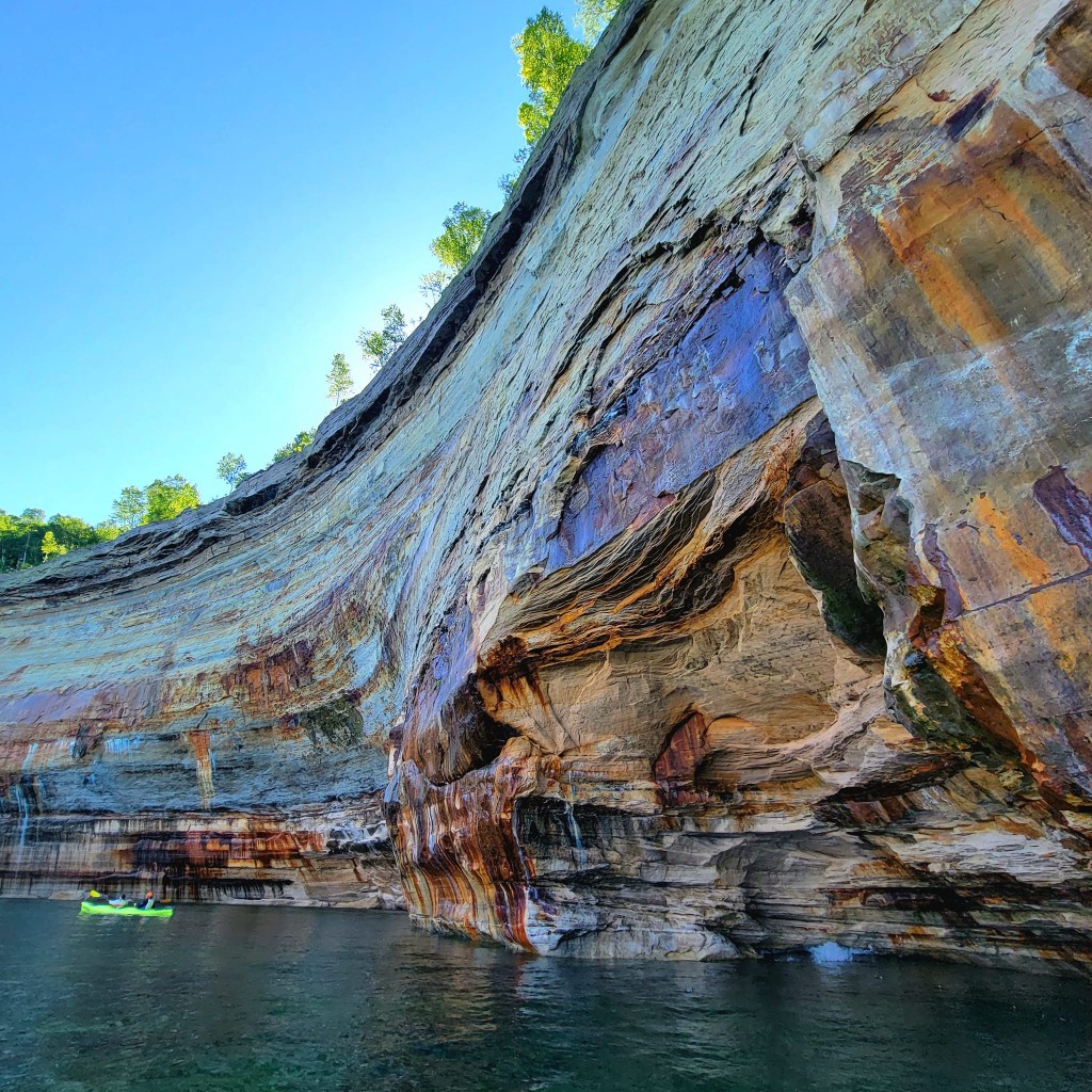 Pictured Rocks Kayak Trip 2022 Michigan Vibrant Colorful Sandstone Cliffs