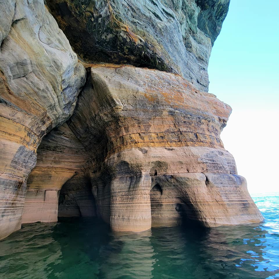 Pictured Rocks Kayak Trip 2022 Miners Castle Rock Formation Detail Lake Superior