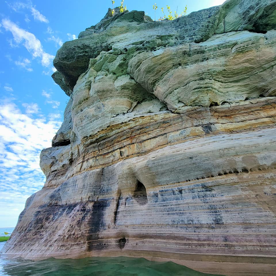 Pictured Rocks Kayak Trip 2022 Sandstone Cliff Detail