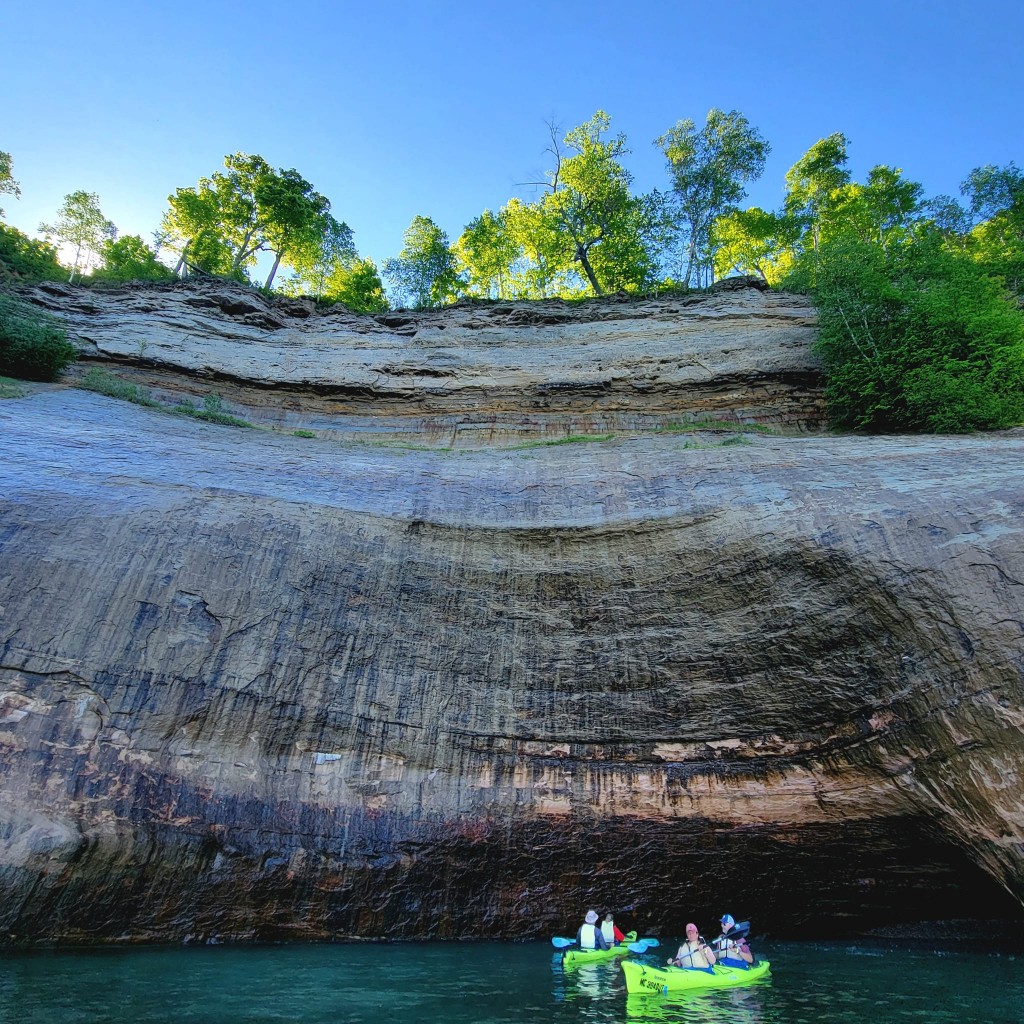 Pictured Rocks Kayak Trip 2022 Tall Cliffs From Below