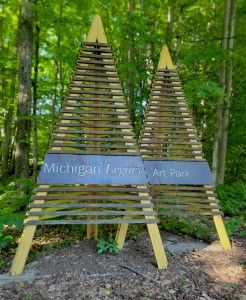 Michigan Legacy Art Park Entrance Sign Crystal Mountain