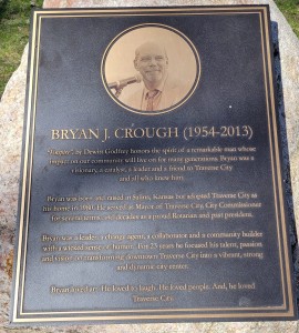 Enspire Sculpture Traverse City Bryan Crough Memorial Plaque