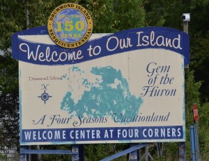 Drummond Island Sign Lake Huron Michigan