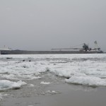 Maumee on an icy Lake Superior at Marquette, April
