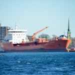 Algoterra docked in Sarnia, viewed from Port Huron in November