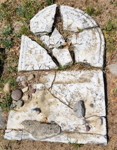 Pere Cheney Cemetery Michigan Broken Headstone