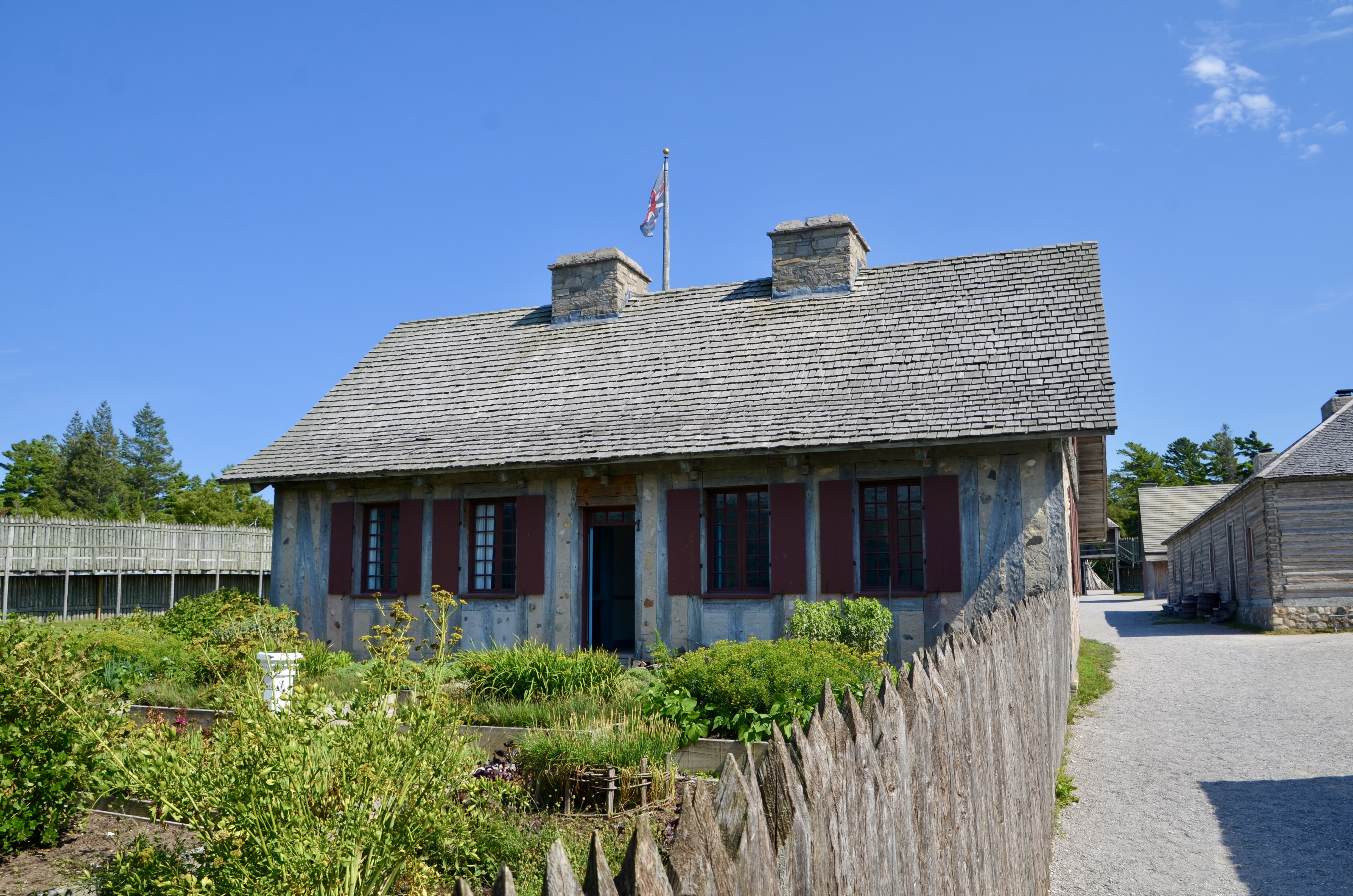 Colonial Michilimackinac Fort Building Garden