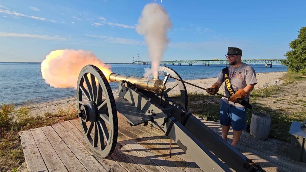 Colonial Michilimackinac Guns Across the Straits Cannon Firing 2023