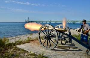 Colonial Michilimackinac Guns Across the Straits Cannon Firing