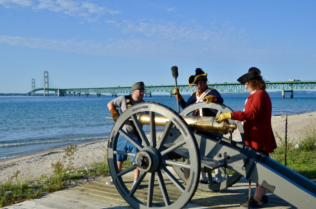Colonial Michilimackinac Guns Arcoss the Straits Cannon Loading
