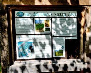 Houdek Dunes Natural Area Michigan Trail Sign