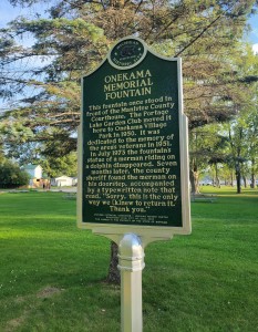 Onekama Memorial Fountain Michigan Historical Marker