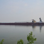 Erie Trader on the St. Mary's River in June