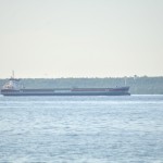 Finnborg passing by Colonial Michilimackinac in July