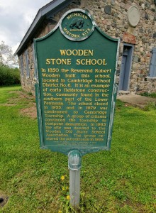Wooden Stone School Lenawee County Michigan Historical Marker