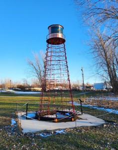 Grand Haven Linear Park Lighthouse Poem Sculpture