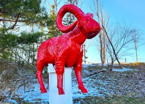 Grand Haven Linear Park Red Ram Sculpture
