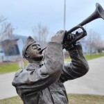 Michigan Roadside Attractions: “Boogie Woogie Bugle Boy” Clarence Zylman Statue, Muskegon