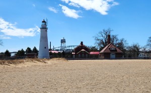 Port Huron Lighthouse Beach and Park Side View Fort Gratiot