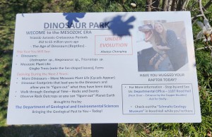 WMU Dinosaur Park Western Michigan University Sign