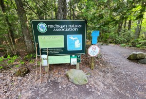 Estivant Pines Michigan Nature Association Parking Lot Sign