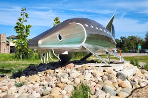 Indian River Sturgeon Sculpture Tom Moran Michigan Roadside Attractions